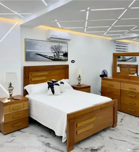 Juego de habitación estilo madera natural